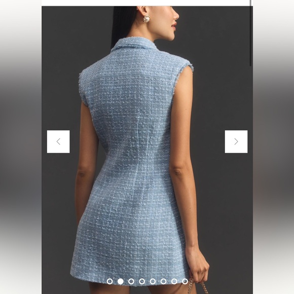 Anthropologie Maeve sleeveless tweed blazer mini dress size 6 NWOT - Picture 4 of 10